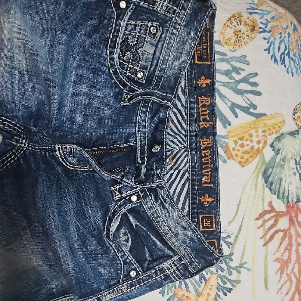 Rock Revival Dark Blue Denim with White Stitching